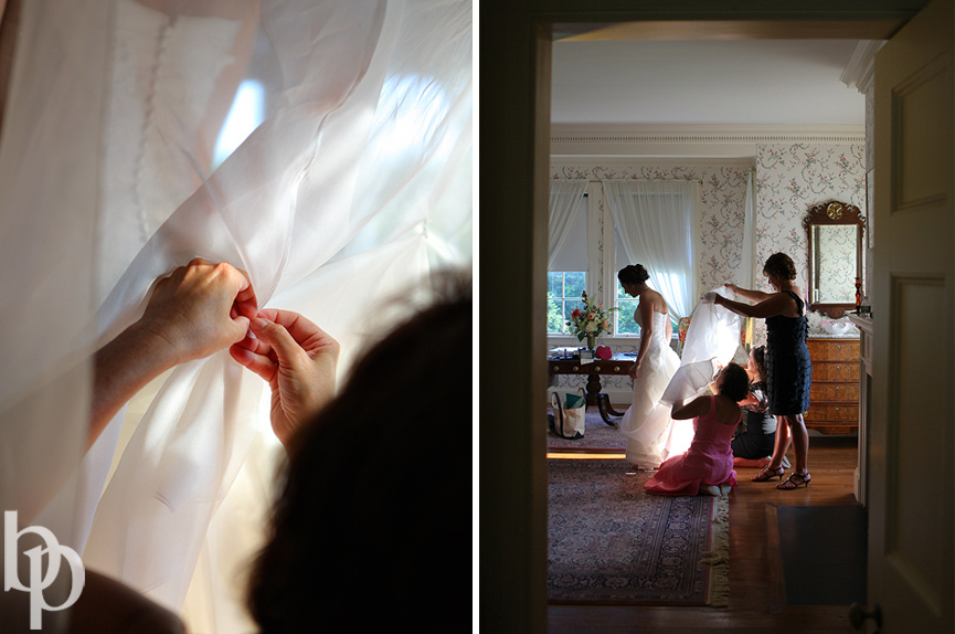 Lyman Estate Wedding Dress Bustle © Brian Phillips Photography