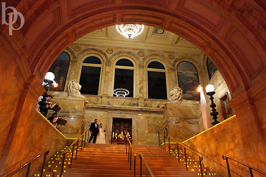 Boston Public Library Wedding Staircase Ceremony © Brian Phillips Photography