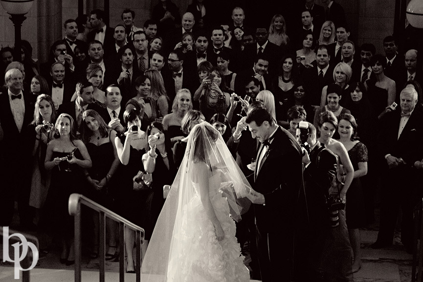 Boston Public Library Wedding Staircase Ceremony © Brian Phillips Photography