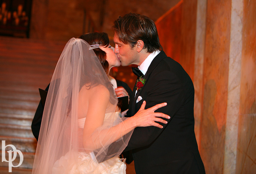 Boston Public Library Wedding Kiss © Brian Phillips Photography